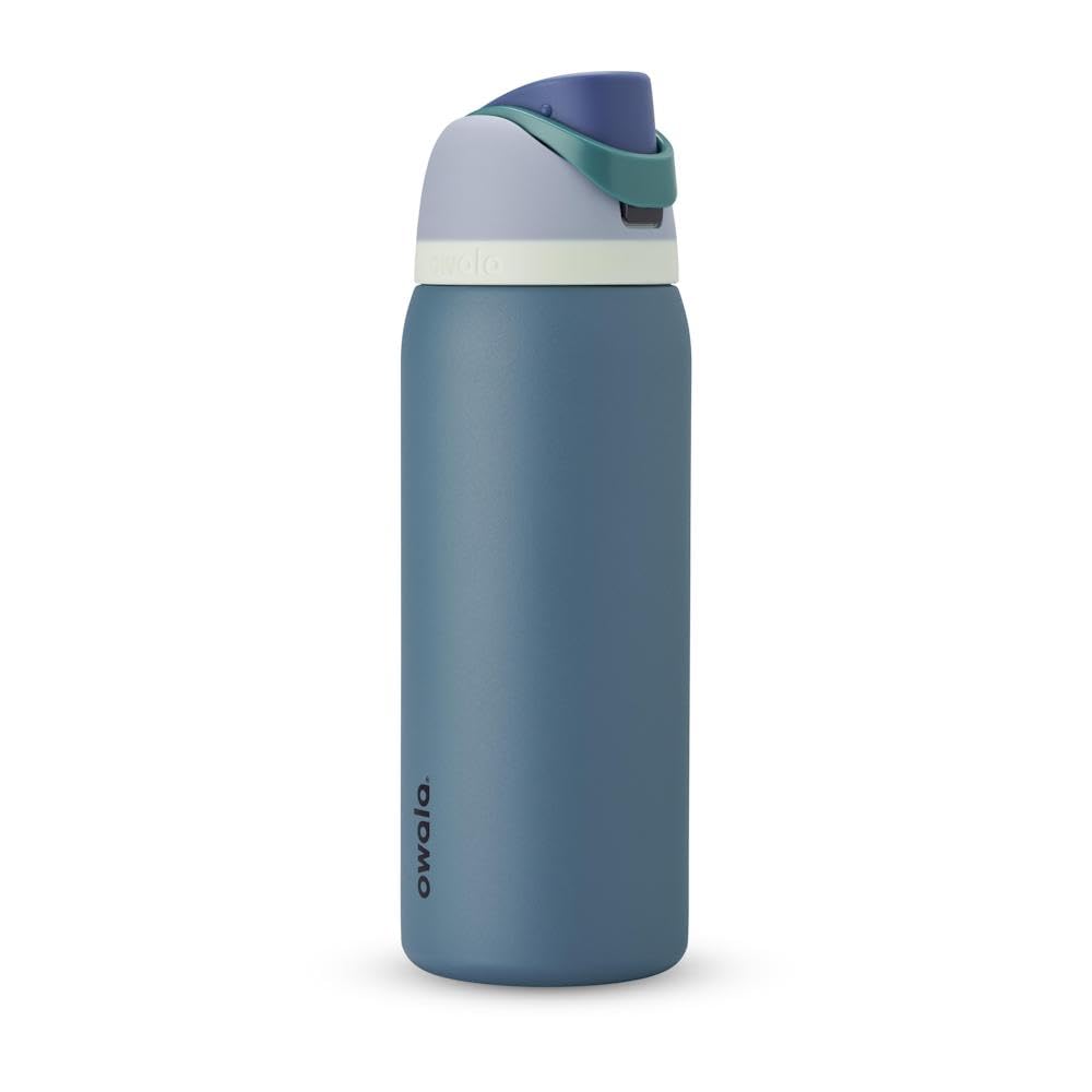 Owala FreeSip Insulated Stainless Steel Water Bottle with Straw, BPA-Free Sports Water Bottle, Great for Travel, 24 Oz, Very, Very Dark | Insulated, with Straw, for Sports, Travel, and School, BPA-Free