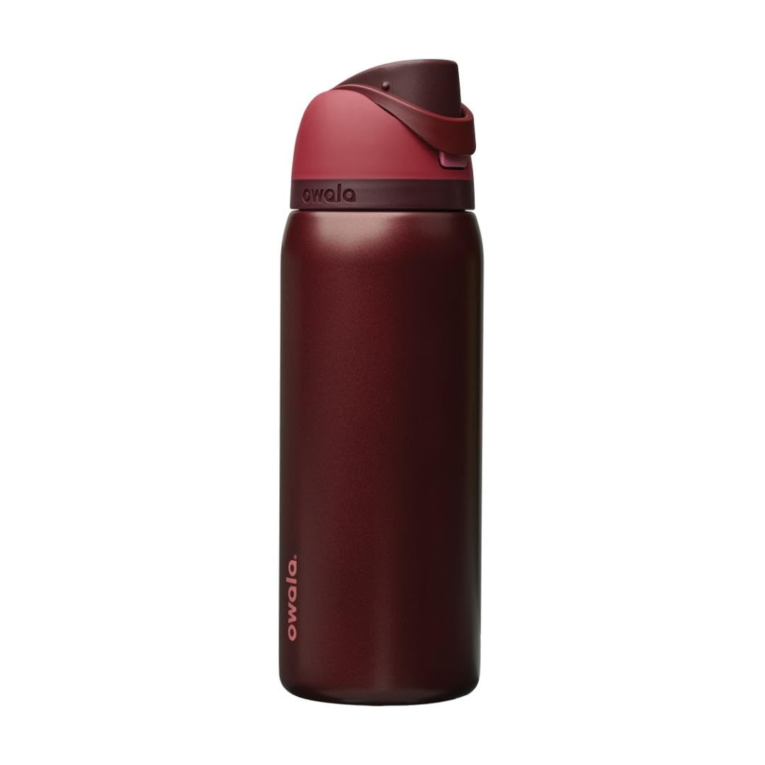 Owala FreeSip Insulated Stainless Steel Water Bottle with Straw, BPA-Free Sports Water Bottle, Great for Travel, 24 Oz, Very, Very Dark | Insulated, with Straw, for Sports, Travel, and School, BPA-Free