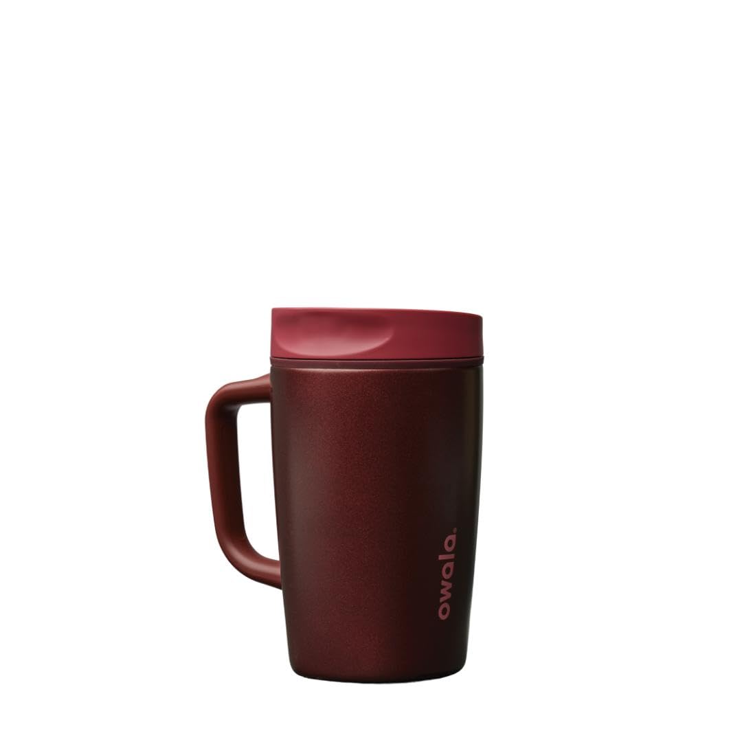Owala SmoothSip Slider Insulated Stainless Steel Coffee Tumbler, Reusable Iced Coffee Cup, Hot Coffee Travel Mug, BPA Free 20 oz, In Bloom