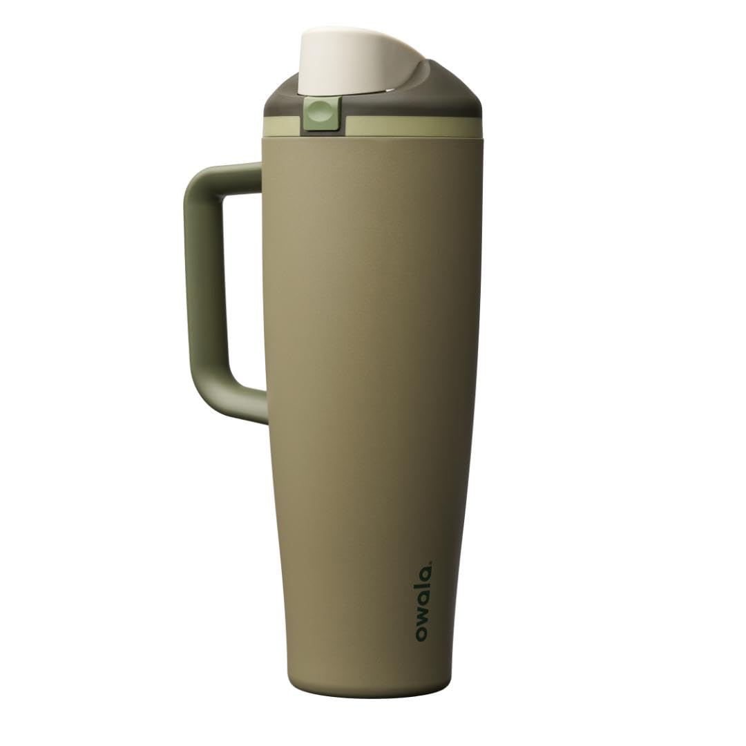 Owala FreeSip Tumbler - Stainless Steel-40-oz.-Orange/Tan(Sparkling Sherbet)