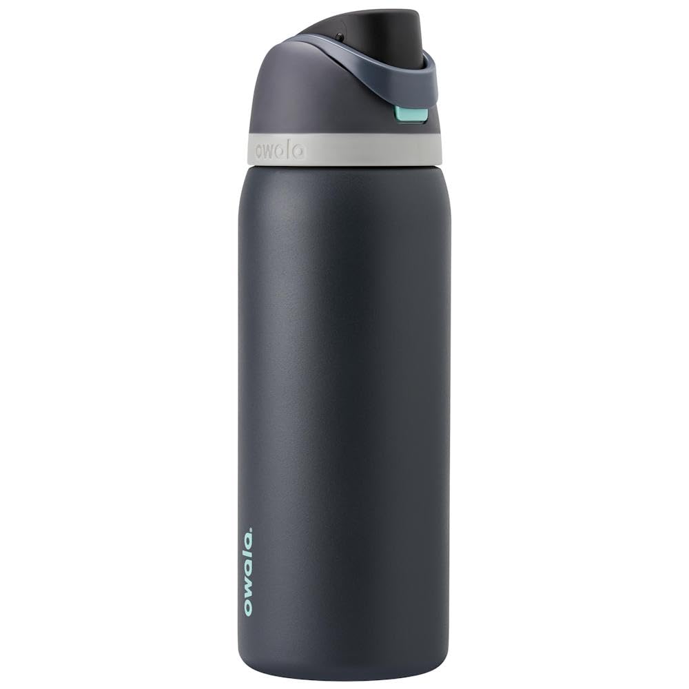 Owala FreeSip Insulated Stainless Steel Water Bottle with Straw, BPA-Free Sports Water Bottle, Great for Travel, 24 Oz, Black Cherry