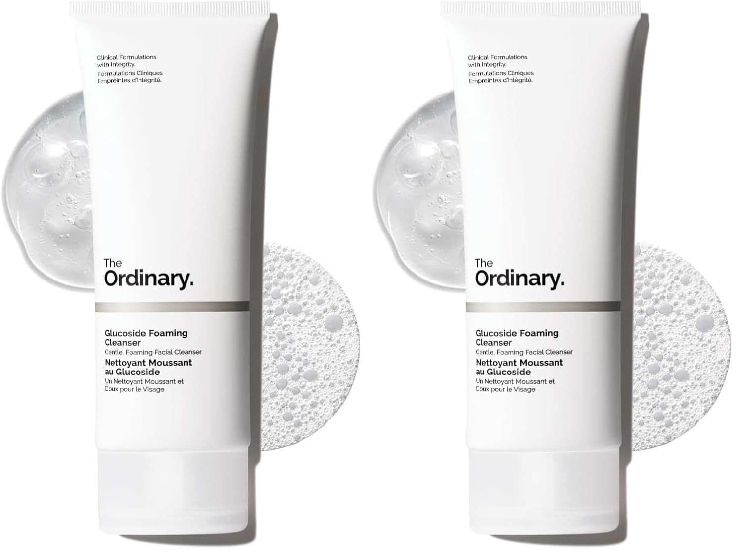 The Ordinary Glucoside Foaming Cleanser,Gentle Foaming Face Wash for All Skin Types Including Sensitive Skin,5.1 Fl Oz,(Pack of 2)