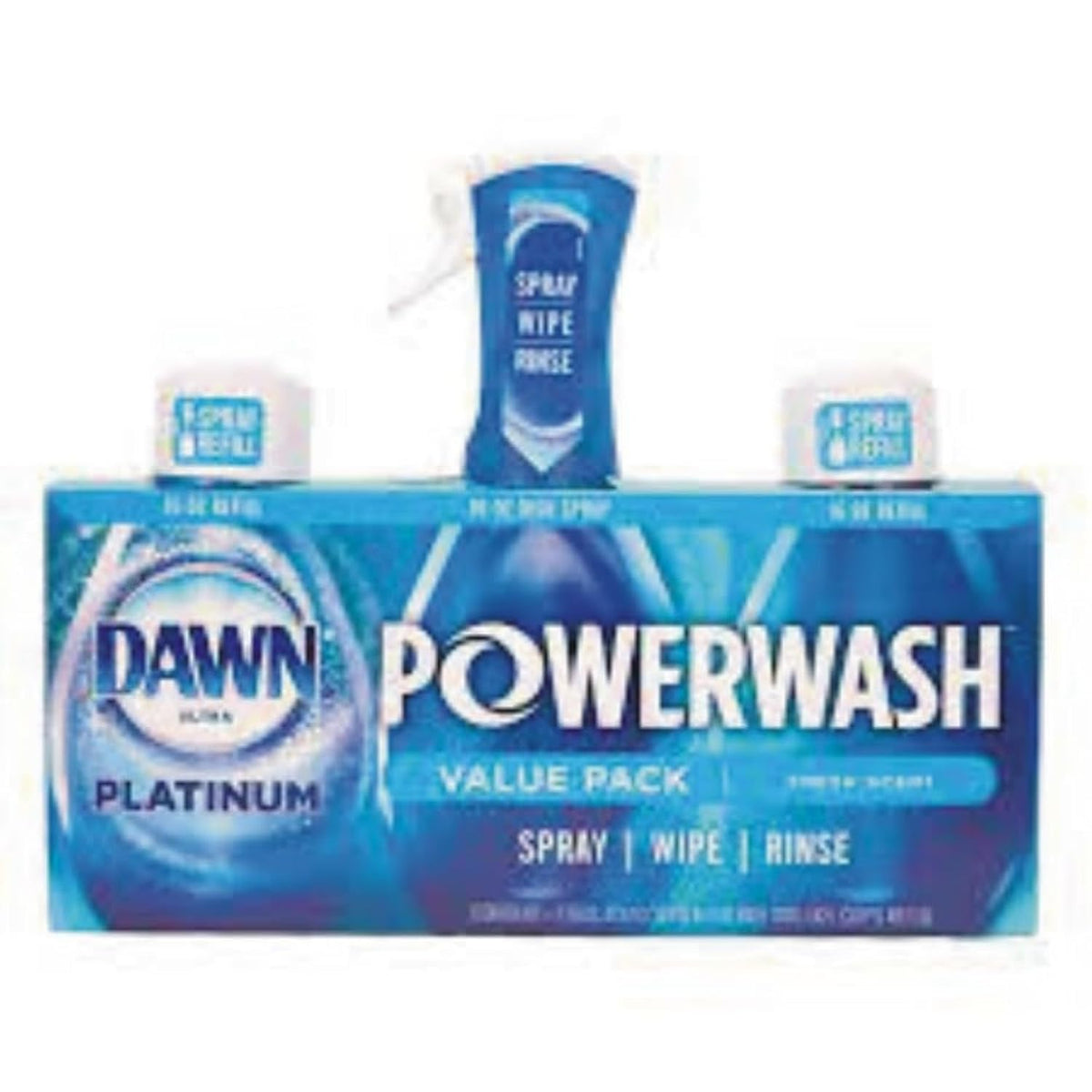 Dawn Platinum Powerwash Dish Spray, Dish Soap Liquid, Fresh Scent Bundle, 1 Spray + 3 Refills, 16oz Each (Pack of 4)