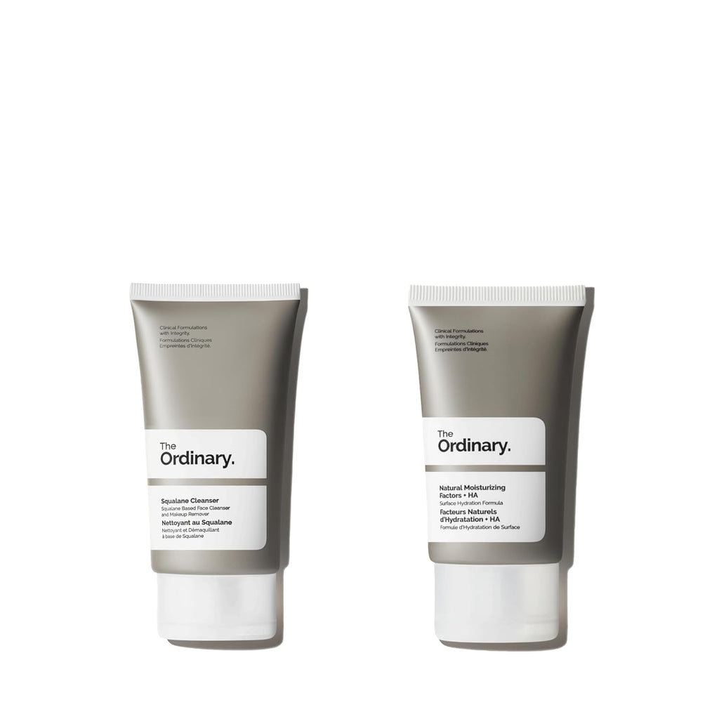 The Ordinary Skincare Essentials Travel Set: Squalane Cleanser & Natural Moisturizing Factors + HA (1.7oz & 1oz Travel Sizes)
