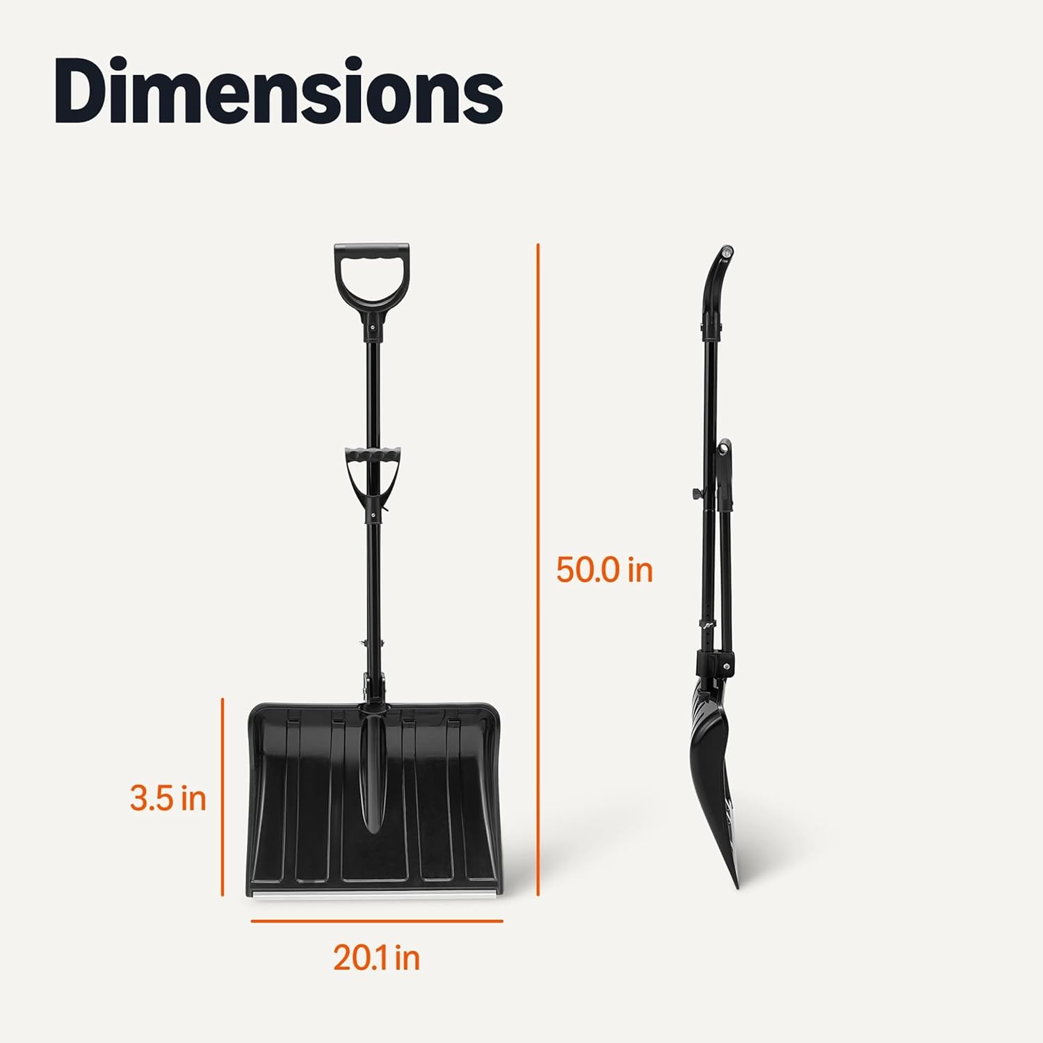 Amazon Basics Snow Shovel, 50 inch,1-Pack