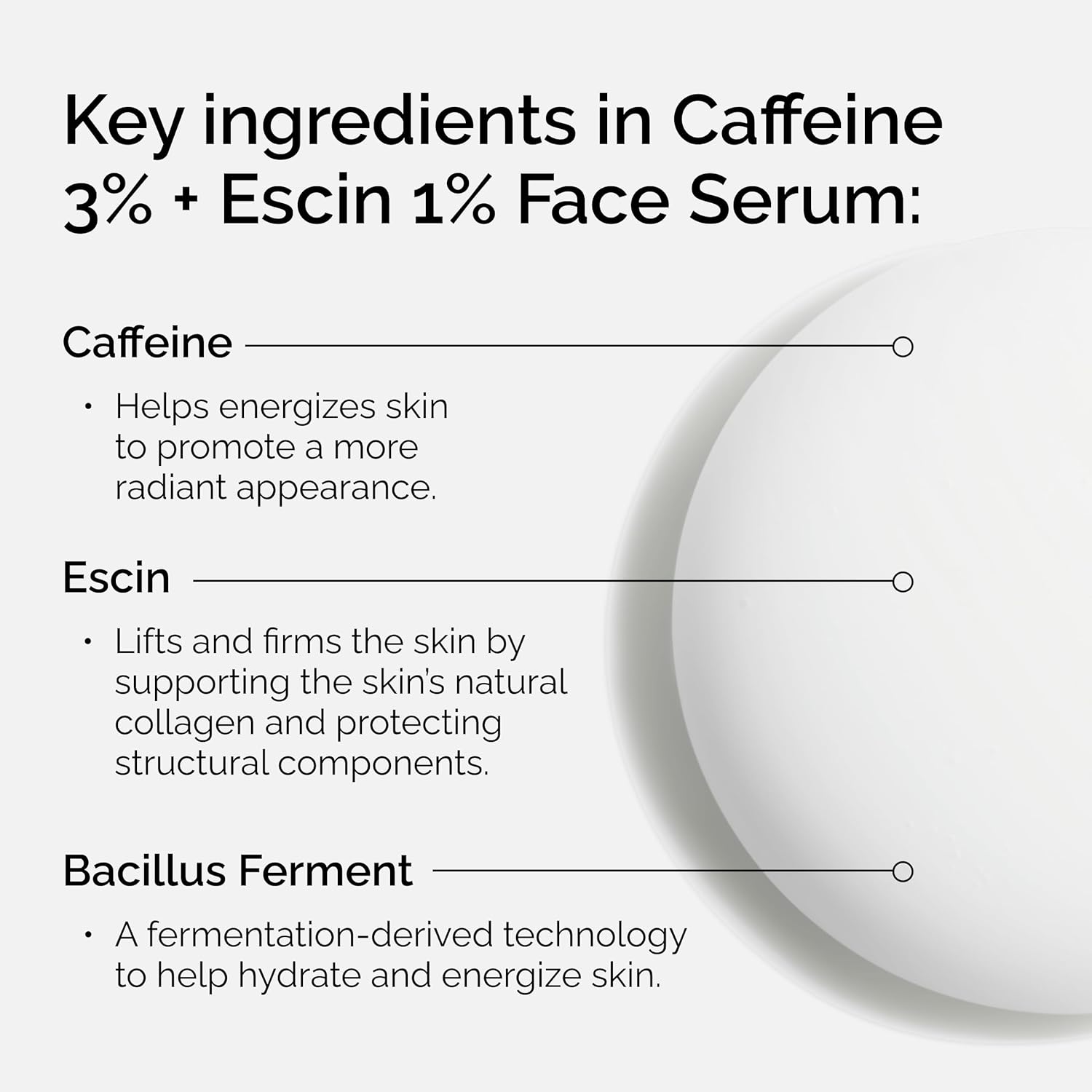 The Ordinary Caffeine 3% + Escin 1% Face Serum, Energizing Serum to Tone and Tighten, 1 Fl Oz