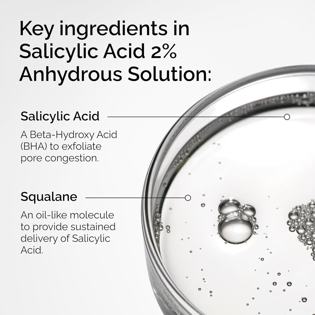 The Ordinary Salicylic Acid 2% Anhydrous Solution, Gentle Exfoliating Serum for Blemish-Prone Skin and Uneven Texture