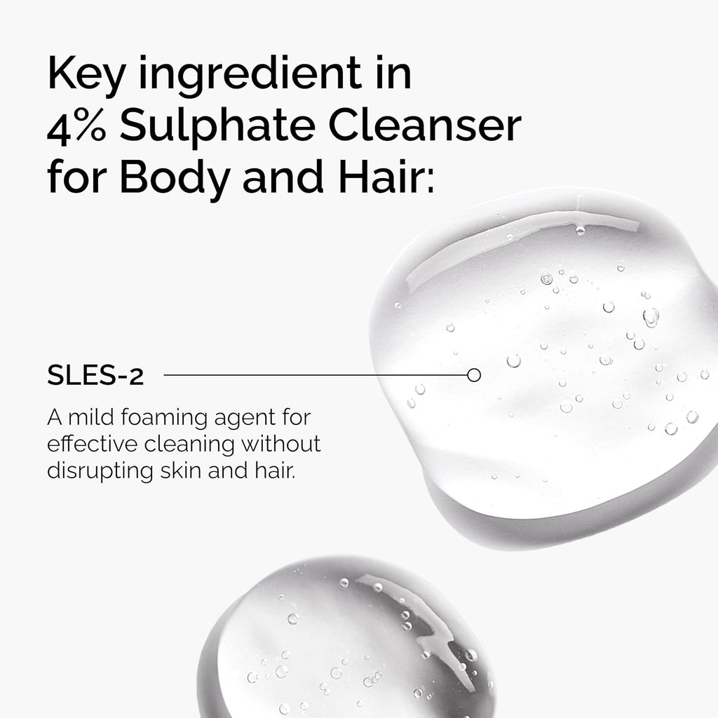 The Ordinary Sulphate 4% Cleanser for Body and Hair, Gentle Fragrance-Free Shampoo and Body Wash, 8.1 Fl Oz