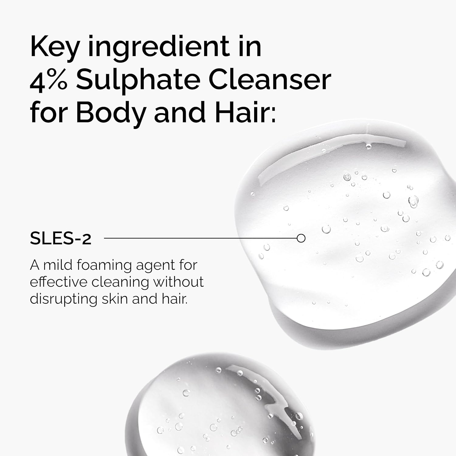 The Ordinary Sulphate 4% Cleanser for Body and Hair, Gentle Fragrance-Free Shampoo and Body Wash, 8.1 Fl Oz