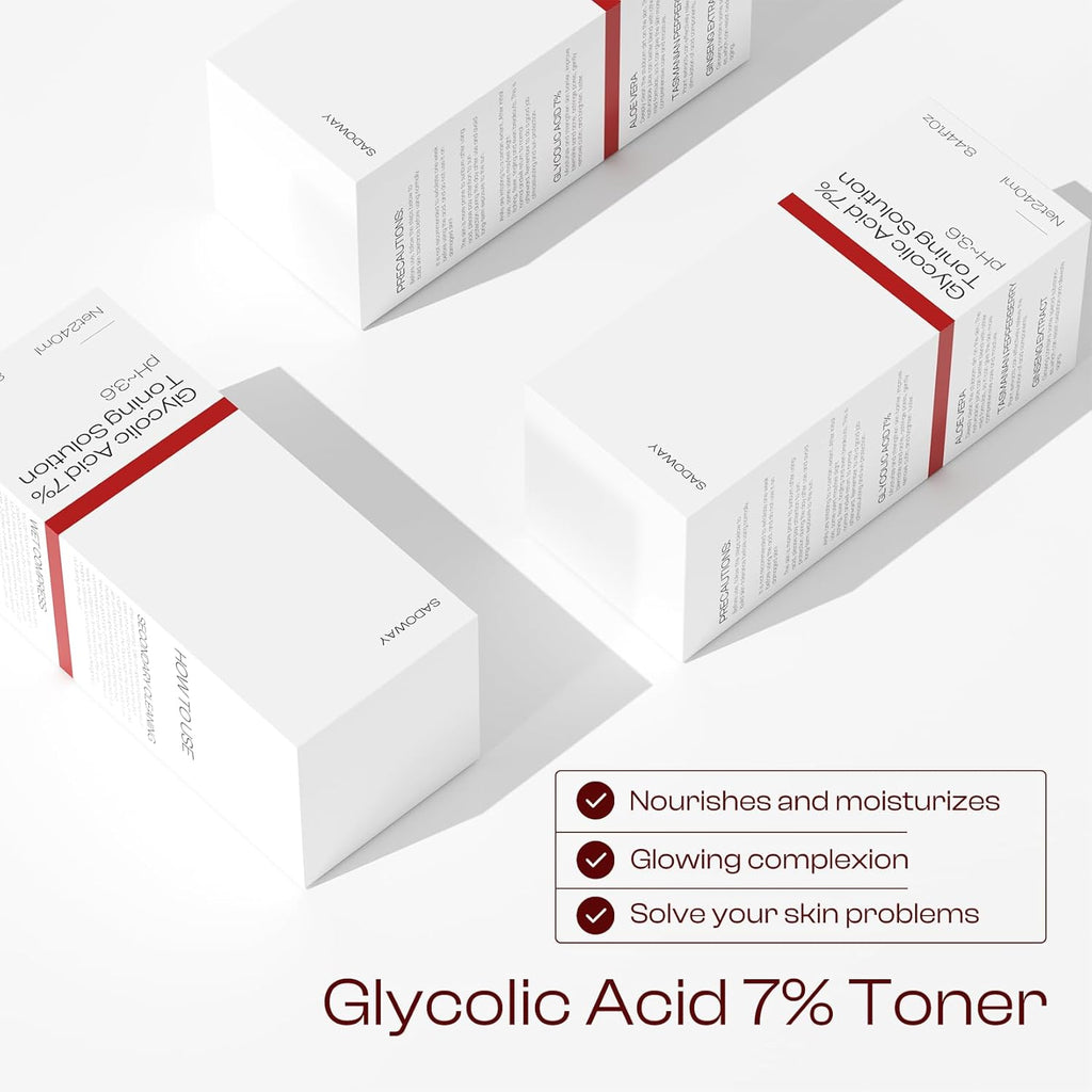 Glycolic Acid Toner: 240ml Glycolic Acid 7% Exfoliating Toner Toning Solution Which Soothes and Hydrates Skin