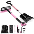 Best Choice Products 4 in 1 Snow Brush with Shovel, Squeegee & Ice Scraper, Up to 39" Extendable Foam Grip, 270° Pivoting Snow Brush for Car Truck SUV, Storage Bag Included - Lime