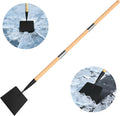 Wooden Handle Ice Scraper&Chopper for Driveway Sidewalk, Heavy Duty Ice Chipper, Ice Breaker Tool, Ice Shovel&Chisel&Spud, Floor Scraper for Ice Removal(56In)