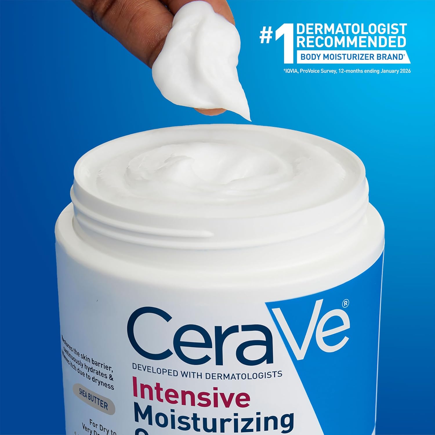 CeraVe Intensive Moisturizing Cream, Body Moisturizer With Shea Butter, 72H Hydration + Skin Barrier Repair, Fragrance-Free Body Lotion For Extremely Dry Skin, 19oz | Packaging May Vary