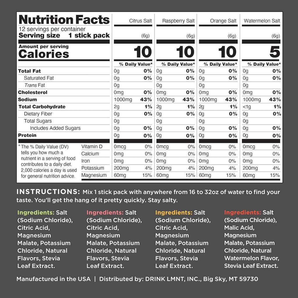 LMNT Zero Sugar Electrolytes - Variety Pack | Drink Mix | 12-Count