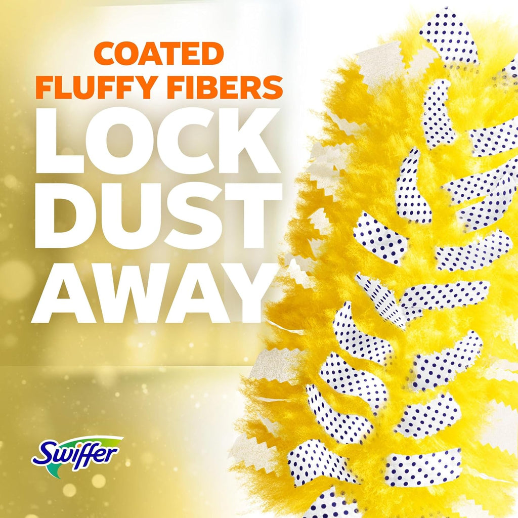Swiffer Dusters Refill for Cleaning, Feather & Microfiber Duster Disposable Alternative, for Dusting Furniture, Blinds, Ceiling Fans, Walls, Helps Remove Allergens, Heavy Duty, Unscented, 11ct