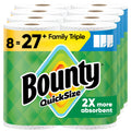 Bounty Quick-Size Paper Towels, White, 12 Family Triple Rolls = 40 Regular Rolls