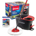 O-Cedar EasyWring Microfiber Spin Mop, Bucket Floor Cleaning System, Red, Gray, Standard
