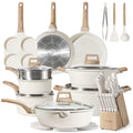 CAROTE 44pcs Pots and Pan Set Nonstick, Cookware Sets, Cooking Set Non Stick, Induction Cook Ware with Bakeware Set, Kitchen Knife Set